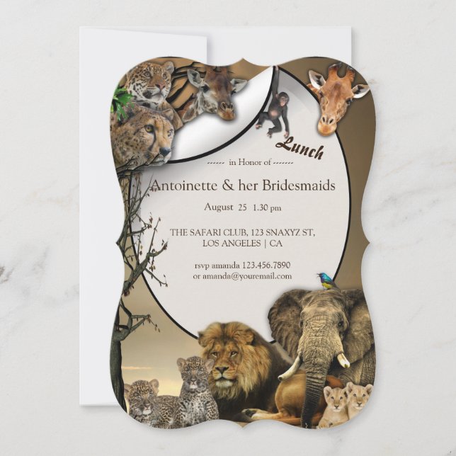 Safari Outdoor Lunch Bridal Party Invitation (Front)