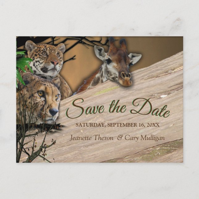 Safari Outdoor Save the Date Announcement Postcard (Front)