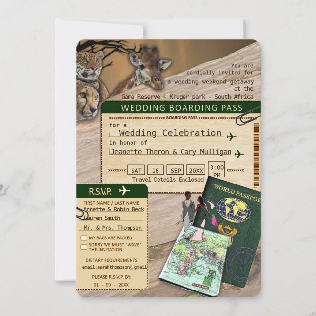 Safari Outdoor Wedding Invitation (Front)