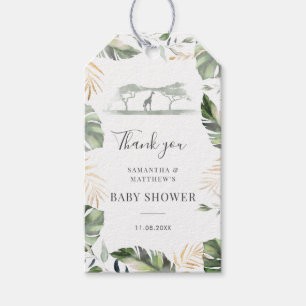 Safari Palm Leaves Couples Baby Shower Favour Gift Tags