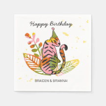 Safari Party Animal Hand Drawn Kids Joint Birthday