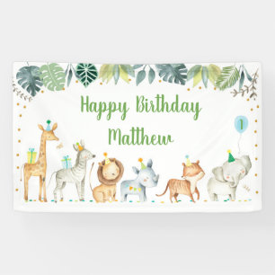 Safari Party Animal Jungle Birthday Banner