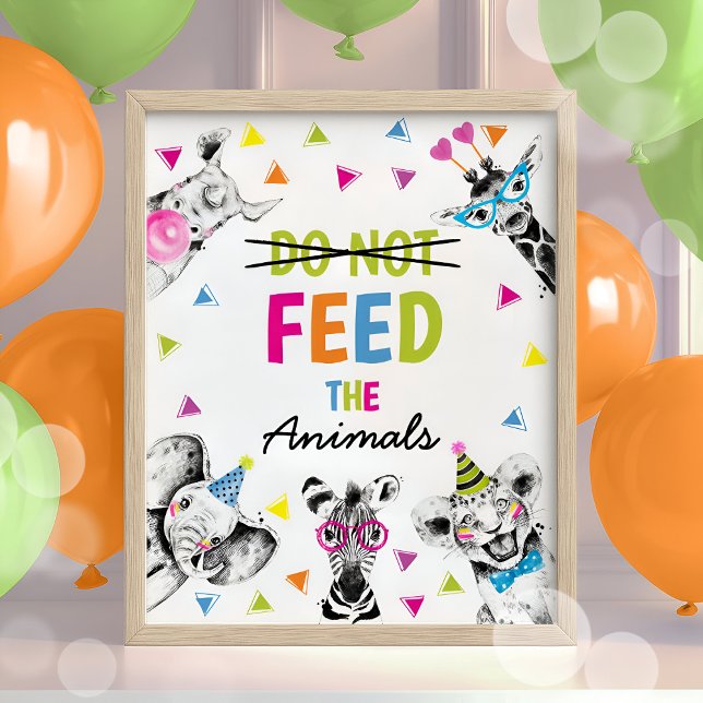 Safari Party Animals Do Not Feed the Animals Sign (Creator Uploaded)