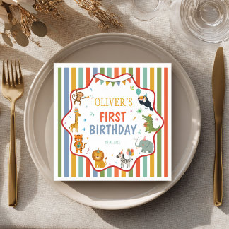 Safari Party Animals Kids Birthday Napkins