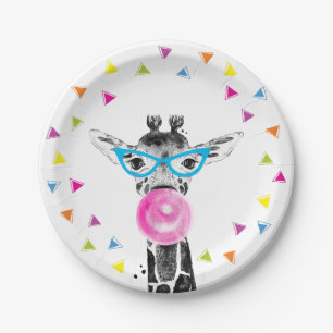 Safari Party Animals Wild Giraffe Jungle Birthday Paper Plate