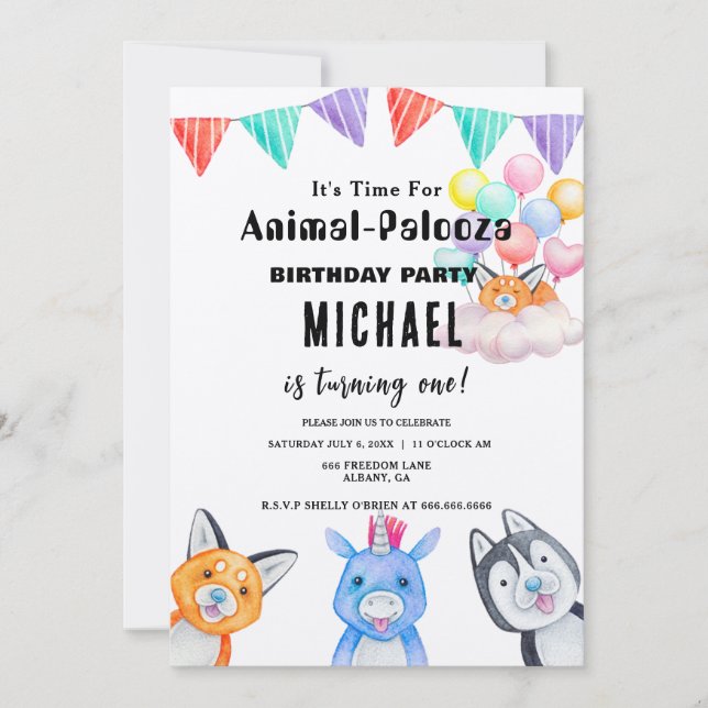 Safari Party Invitations - Calling All Animals! (Front)