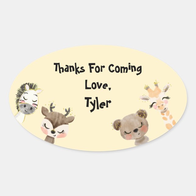 Safari Party Thank You Sticker (Front)