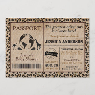 Safari Passport Baby Shower Invitation