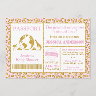 Safari Passport Baby Shower Invitation