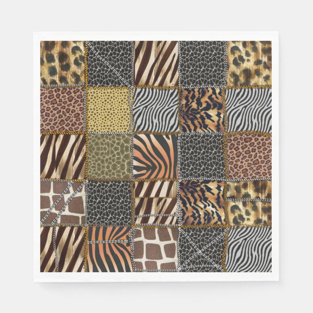 Safari patchwork Paper Napkins (Front)