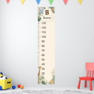 Safari Personalised Name Monogram B Growth Chart