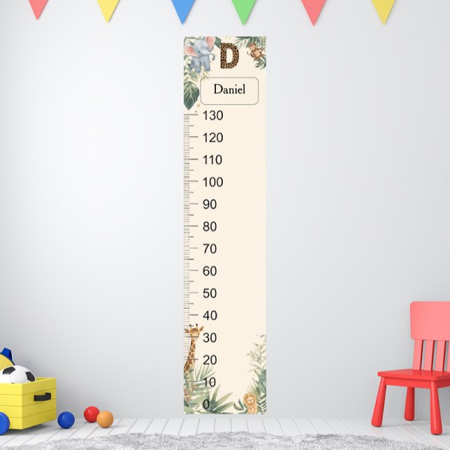 Safari Personalised Name Monogram D Growth Chart (Creator Uploaded)