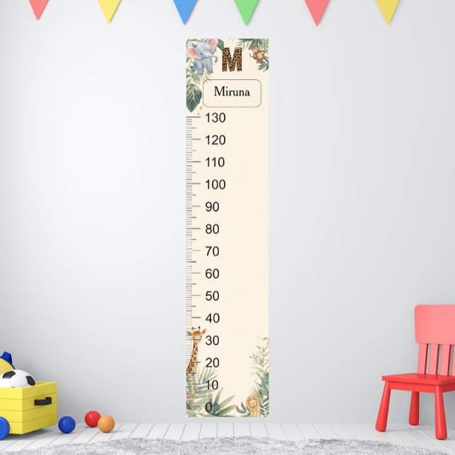 Safari Personalised Name Monogram M Growth Chart (Creator Uploaded)