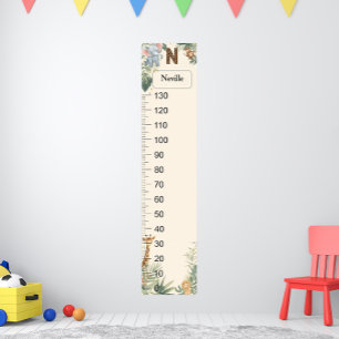 Safari Personalised Name Monogram N Growth Chart
