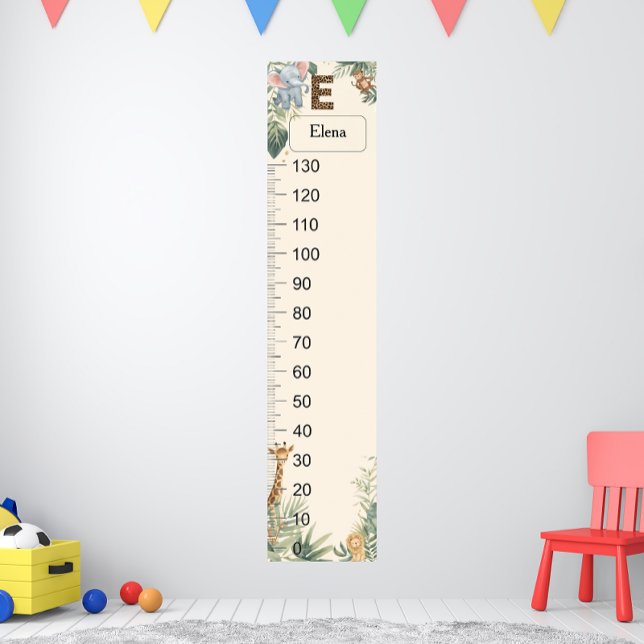 Safari Personalized Name Monogram E Growth Chart (Creator Uploaded)