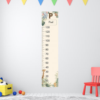 Safari Personalized Name Monogram P Growth Chart