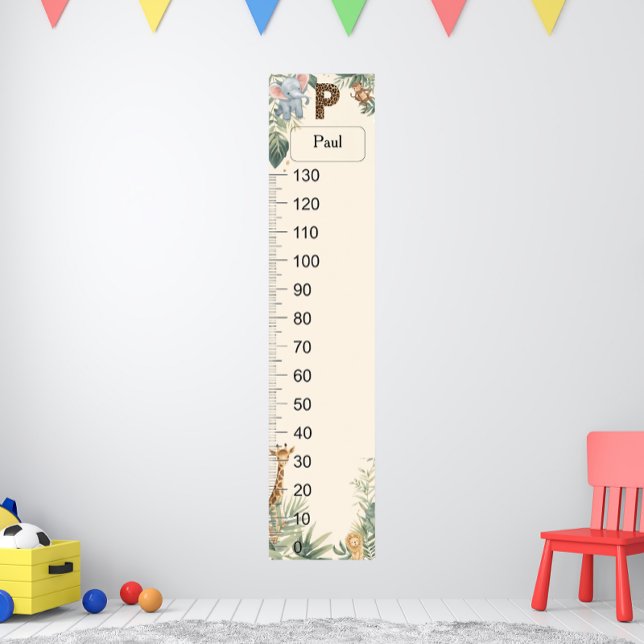 Safari Personalized Name Monogram P Growth Chart (Creator Uploaded)