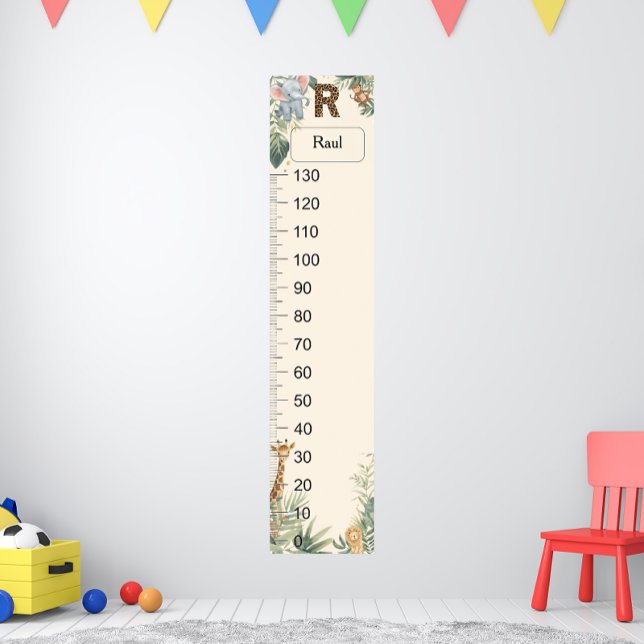 Safari Personalized Name Monogram R Growth Chart (Creator Uploaded)