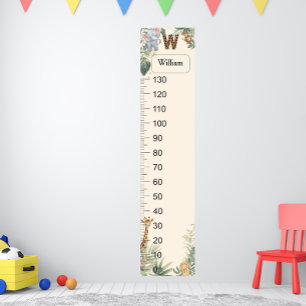 Safari Personalized Name Monogram W Growth Chart