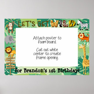 Safari Photo Booth Frame Poster - Jungle Birthday