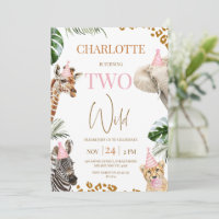 Safari Pink Two Wild 2nd Birthday 