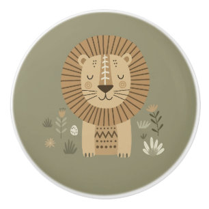 Safari Portrait Lion ID1264 Ceramic Knob