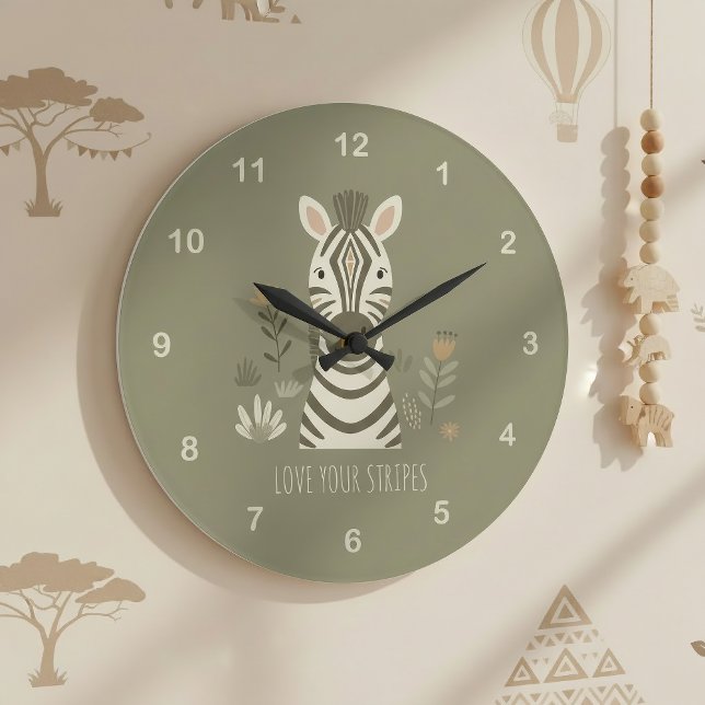 Safari Portrait Zebra ID1264 Large Clock (Creator Uploaded)