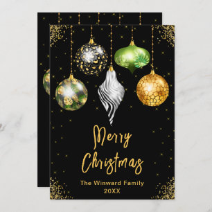 Safari Print Ornaments Merry Christmas Holiday Card