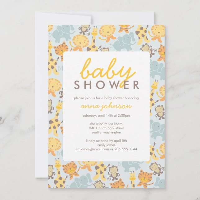 Safari Shower Invitation (Front)
