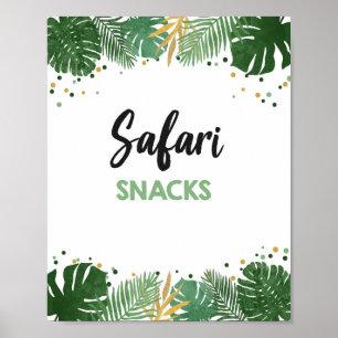 Safari Snacks Tropical Safari Boy Birthday Sign