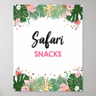 Safari Snacks Tropical Safari Girl Birthday Sign