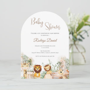 Safari Spanish Baby Shower Boy invitation