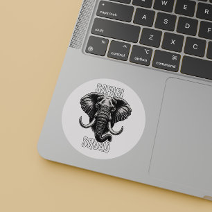 Safari Squad African Elephant Zoo Adventure Classic Round Sticker