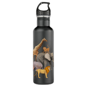 Safari Squad African Safari Animals Funny Zoo Anim 710 Ml Water Bottle