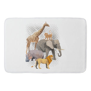 Safari Squad African Safari Animals Funny Zoo Anim Bath Mat