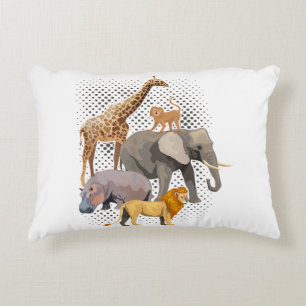 Safari Squad African Safari Animals Funny Zoo Anim Decorative Cushion