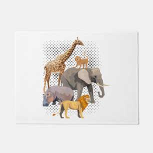 Safari Squad African Safari Animals Funny Zoo Anim Doormat