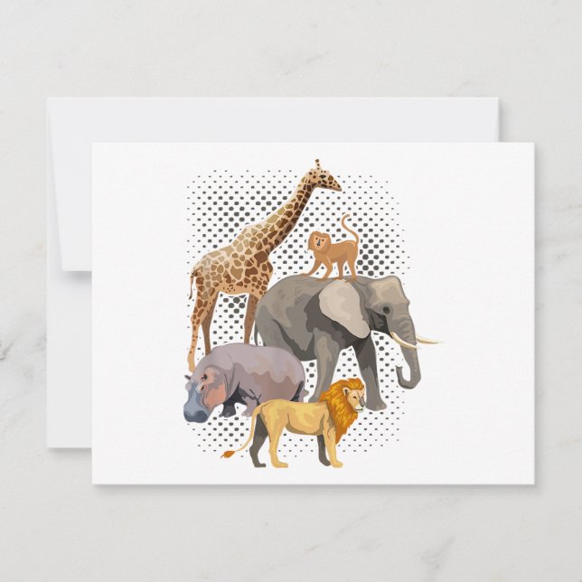 Safari Squad African Safari Animals Funny Zoo Anim Holiday Card (Front)