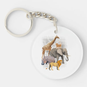 Safari Squad African Safari Animals Funny Zoo Anim Key Ring