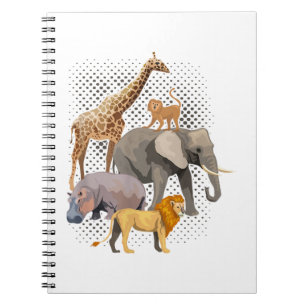 Safari Squad African Safari Animals Funny Zoo Anim Notebook