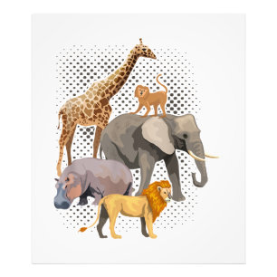 Safari Squad African Safari Animals Funny Zoo Anim Photo Print