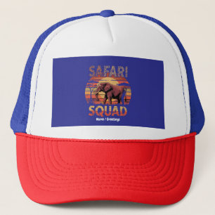 Safari Squad Birthday Zoo Adventure Celebration Trucker Hat