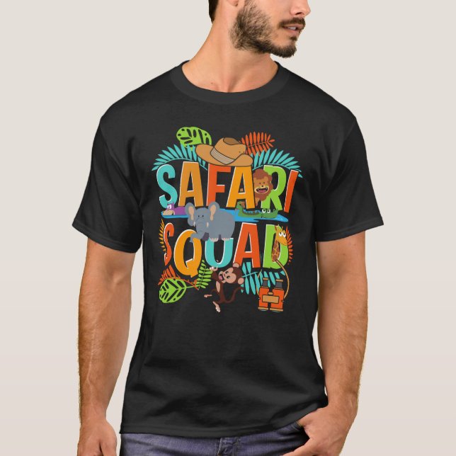 Safari Squad Zoo African Animals T-Shirt (Front)