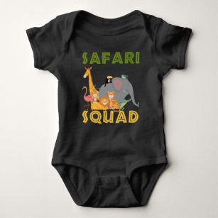 Safari Squad Zoo Animal Family Vacation Baby Bodysuit