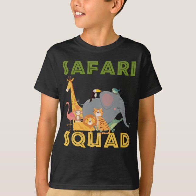 Safari Squad Zoo Animal Family Vacation T-Shirt (Front)