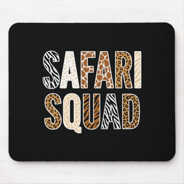 Safari squad zoo crew animals adventure lovers mouse mat (Front)
