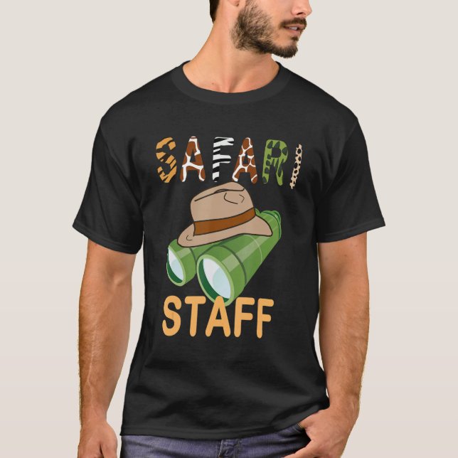 Safari Staff  Safari Birthday  Zoo Birthday T-Shirt (Front)