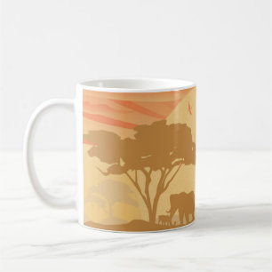 Safari Sunset Wildlife Silhouette Cosy Nature Coffee Mug