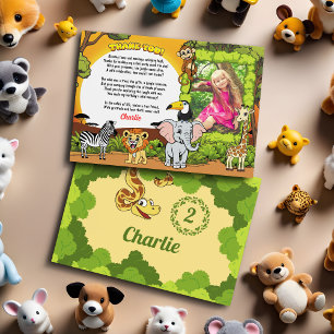 Safari Sunshine Tropical Jungle Animals Cute Photo Thank You Card