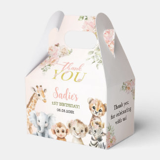 Safari Sweet Girl Floral Birthday  Favour Box
